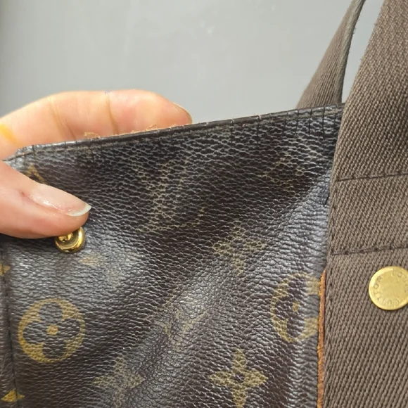 Vintage 1980s Louis Vuitton Brown Monogram Shoulder Bag. Name On Strap Detail.
